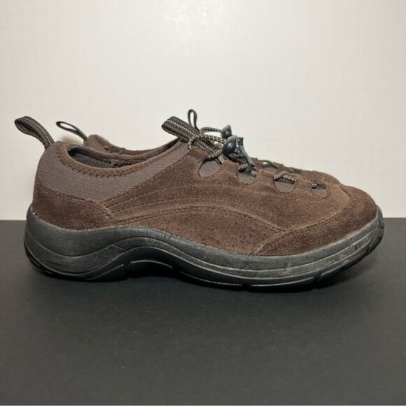 Womens LL BEAN Brown Suede Drawstring Slip On Shoes / Size 8 Medium - Picture 2 of 9